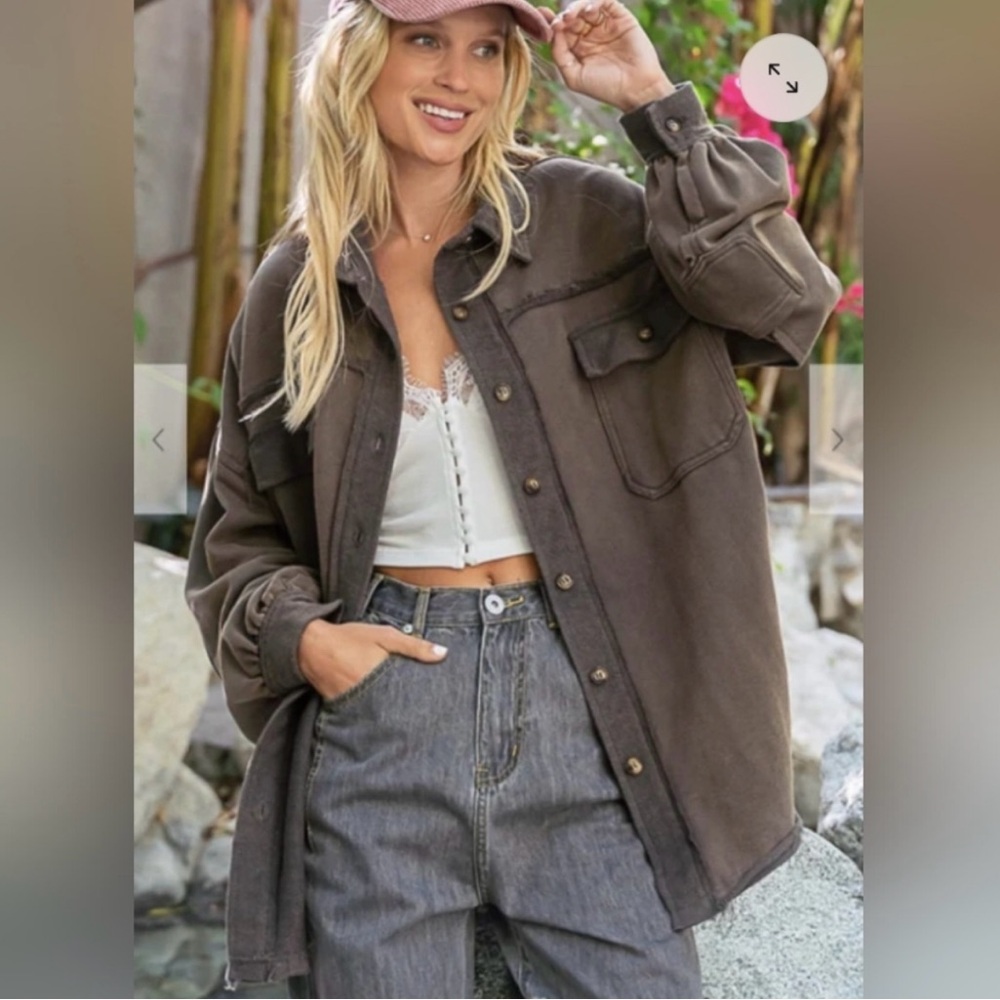 Women's Army Green Button Up Jacket